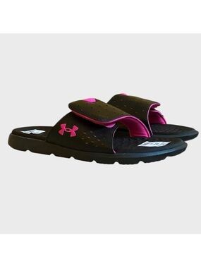 NWT Under Armour Women's Ignite Pro 7 Slide Sandals Sz 10 Sport Slide Pink Black
